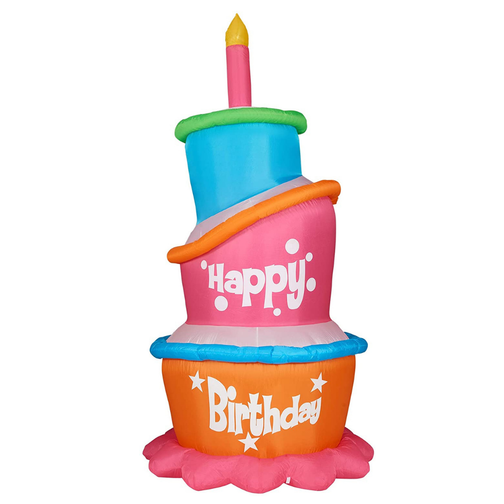 12 Foot Happy Birthday Cake: Blue, Pink and Orange – Yardables USA