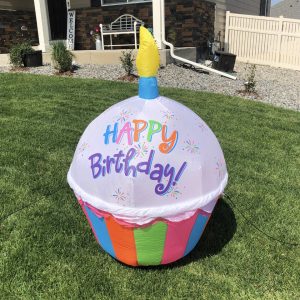 Happy Birthday Cupcake inflatable