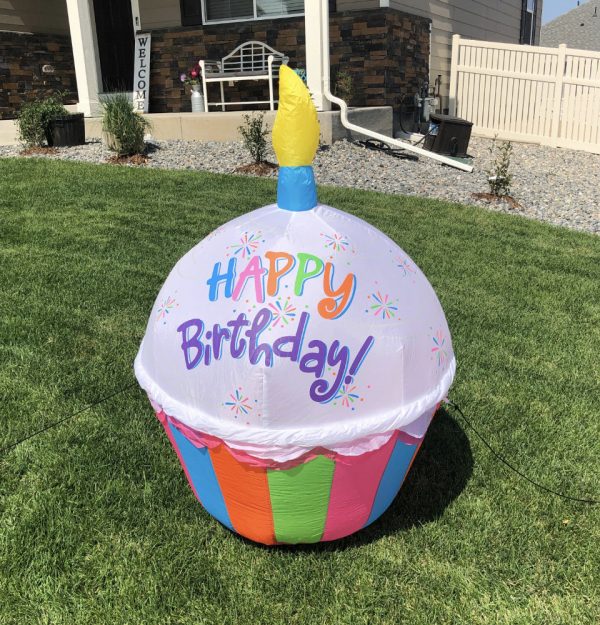 Happy Birthday Cupcake inflatable